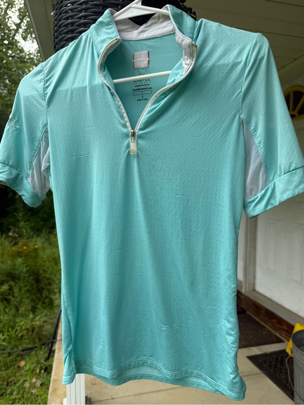 Light Blue Kastel Denmark Short Sleeve Sunshirt quarter zip